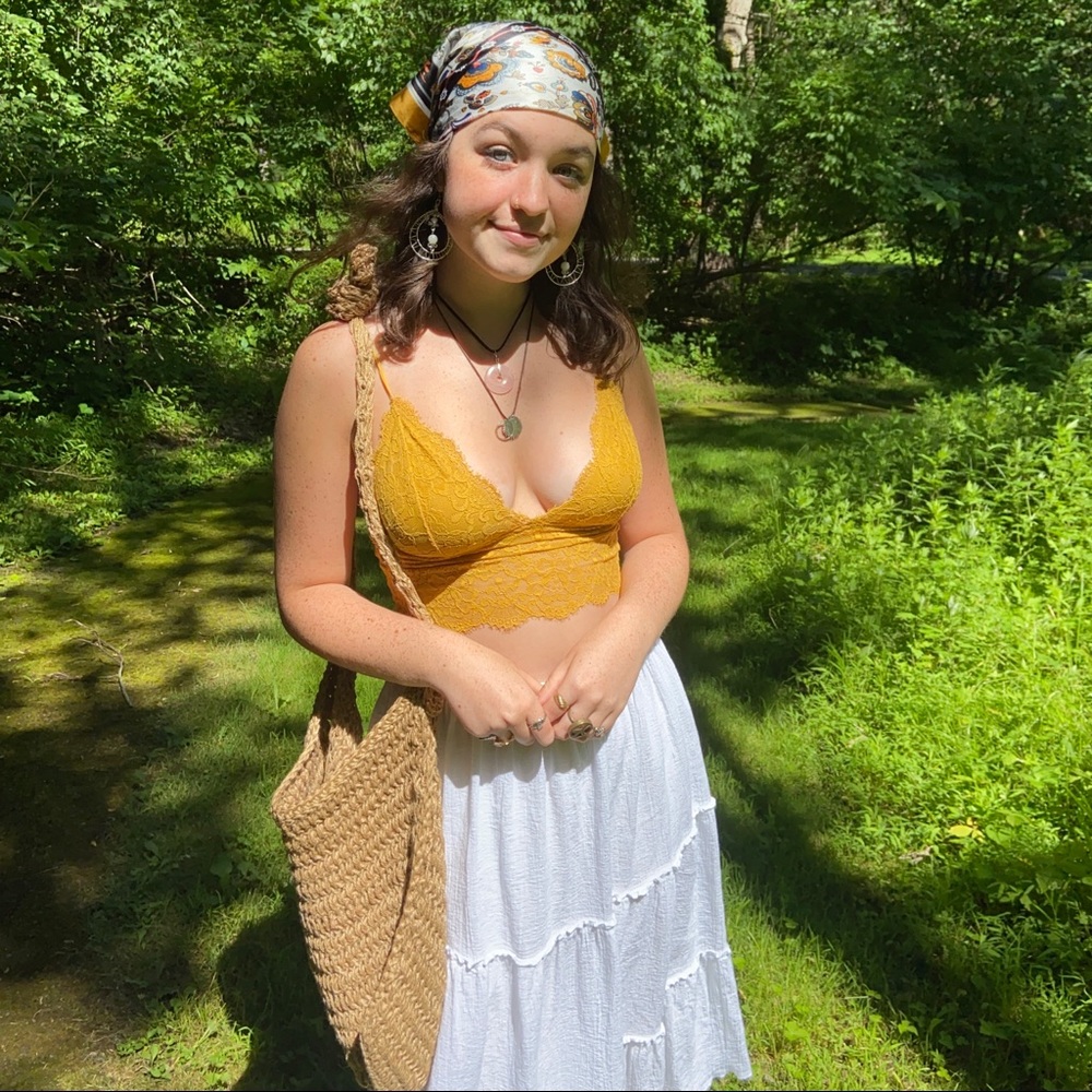 100% cotton white flowy skirt